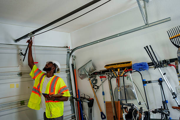Professional Garage Door Panel Replacement technician working in Newark, IL